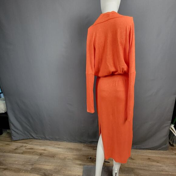Daily Practice Knit Lounge Set XS Orange Ribbed Waist Minimalist - Picture 4 of 10
